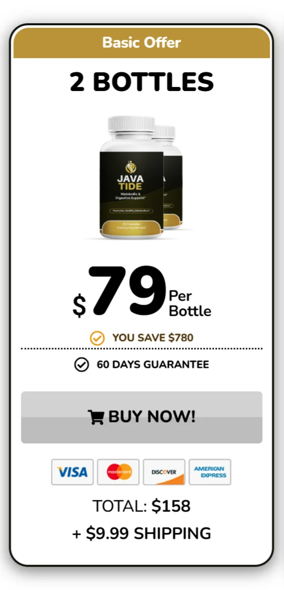 Javatide™ 2 bottles pricing